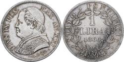 World Coins - Vatican, Pius IX, Lira, 1866, Rome, Silver, , KM:1377.2