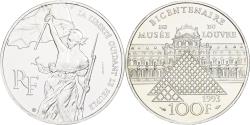 World Coins - France, 100 Francs, Liberté guidant le peuple, 1993, MDP, Pattern, Silver