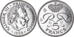 World Coins - Coin, Monaco, Rainier III, 5 Francs, 1989, , Copper-nickel, KM:150