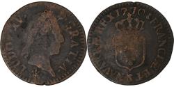 World Coins - France, Louis XV, 1/2 Sol à la vieille tête, 1770, Reims, Copper,
