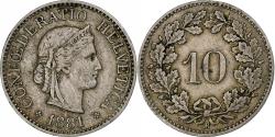 World Coins - Switzerland, 10 Rappen, Libertas, 1881, Bern, Copper-nickel, , KM:27