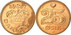World Coins - Coin, Denmark, Margrethe II, 25 Öre, 2007, Brondby, , Bronze, KM:868.2