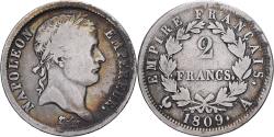 World Coins - France, Napoleon I, 2 Francs, 1809, Paris, Silver, , Gadoury:501