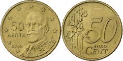World Coins - Greece, 50 Euro Cent, 2002, Athens, Nordic gold,