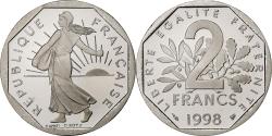 World Coins - France, 2 Francs, Semeuse, 1998, MDP, Proof, Nickel,