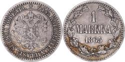 World Coins - Coin, Finland, Alexander II, Markka, 1865, Helsinki, , Silver, KM:3.1