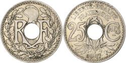 World Coins - France, 25 Centimes, Lindauer, 1917, Paris, Souligné, Nickel,