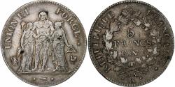 World Coins - France, 5 Francs, Union et Force, AN 7, Paris, Silver, , Gadoury:563