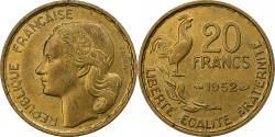 World Coins - France, 20 Francs, Guiraud, 1952, Paris, Cupro-Aluminium,