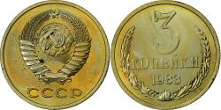 World Coins - Soviet Union, 3 Kopeks, 1983, Brass,