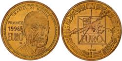 World Coins - France, Medal, Charles De Gaulle, 1 Euro Essai, 1996, Copper Gilt, Jimenez