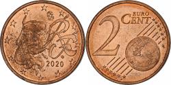 World Coins - France, 2 Euro Cent, 2020, Copper Plated Steel,