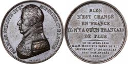 World Coins - France, Medal, Charles Philippe de France, 1814, Bronze, Gayrard,