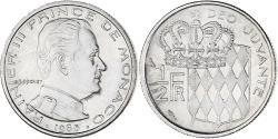 World Coins - Coin, Monaco, Rainier III, 1/2 Franc, 1965, , Nickel, KM:145