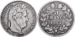 World Coins - France, 5 Francs, Louis-Philippe, 1834, La Rochelle, Silver, , KM:749.5