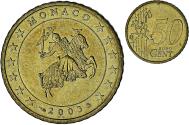 World Coins - Monaco, Rainier III, 50 Euro Cent, 2003, Paris, , Brass, Gadoury:MC177