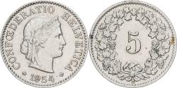 World Coins - Switzerland, 5 Rappen, 1954, Bern, Copper-nickel, , KM:26