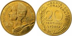 World Coins - France, 20 Centimes, Marianne, 1981, MDP, série FDC, Aluminum-Bronze