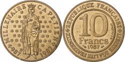 World Coins - France, 10 Francs, Hugues Capet, 1987, Paris, Nickel-Bronze,