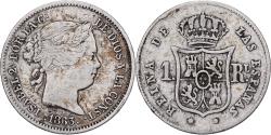 World Coins - Spain, Isabel II, 1 Réal, 1863, Barcelona, Silver,