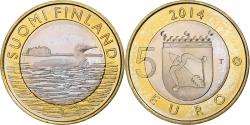 World Coins - Finland, 5 Euro, Animals of the Provinces - Savonia, 2014, , Bi-Metallic