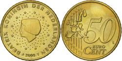 World Coins - Netherlands, 50 Euro Cent, 2000, Utrecht, Nordic gold,