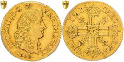 World Coins - France, Louis XIV, 1/2 louis d'or à la tête nue, 1668, Paris, Pedigree, Gold