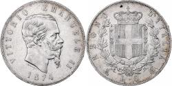 World Coins - Italy, Vittorio Emanuele II, 5 Lire, 1874, Milan, Silver, , KM:8.3