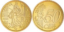 World Coins - France, 50 Euro Cent, 2000, Paris, Proof / BE, , Brass, Gadoury:6.