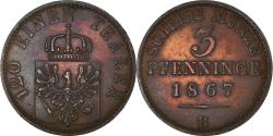 World Coins - Coin, German States, PRUSSIA, Wilhelm I, 3 Pfennig, 1867, Breslau,