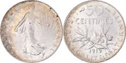 World Coins - Coin, France, Semeuse, 50 Centimes, 1919, Paris, Semeuse, , Silver, KM:854