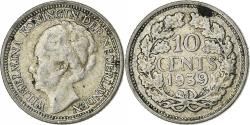 World Coins - Netherlands, Wilhelmina I, 10 Cents, 1939, Silver, , KM:163