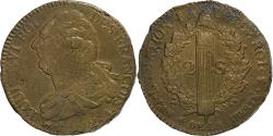 World Coins - France, Constitution, 2 Sols, 2 sols françois, 1792 / AN 4, Paris, Bronze