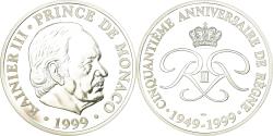 World Coins - Monaco, Medal, 50ème Anniversaire de Rainier III, 1999, , Silver
