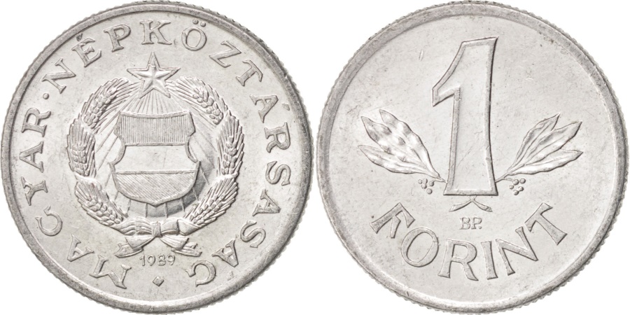 World Coins - HUNGARY, Forint, 1989, Budapest, KM #575, , Aluminum, 22.8, 1.51