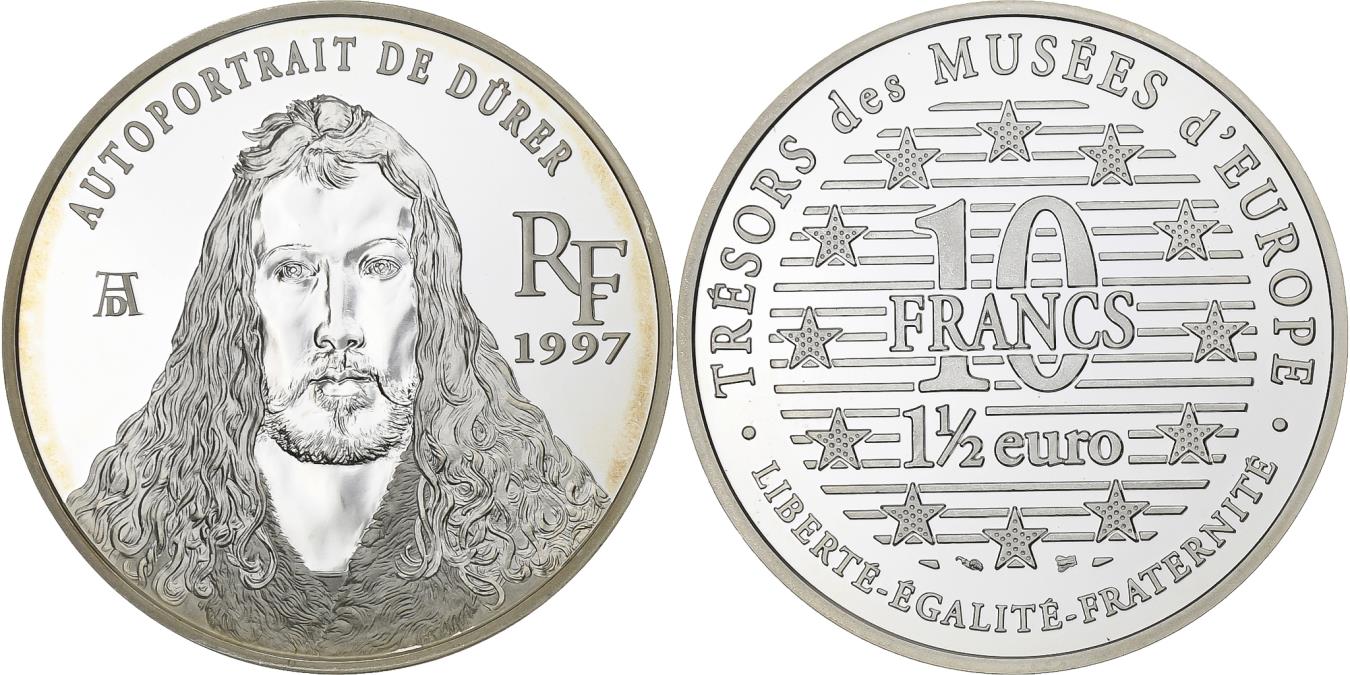 MONNAIE DE PARIS 1997年 10フラン 1.5ユーロ 銀貨 MONNAIE DE PARIS 1997年 10フラン 1.5ユーロ 銀貨 1997 French