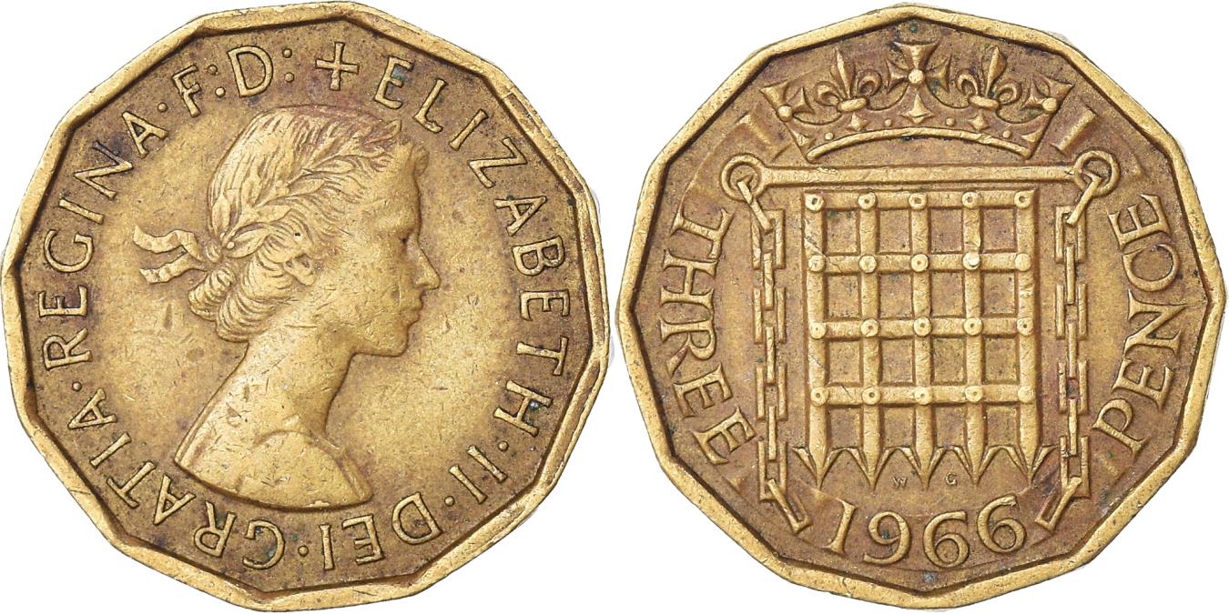 Coin, Great Britain, 3 Pence, 1966 | European Coins