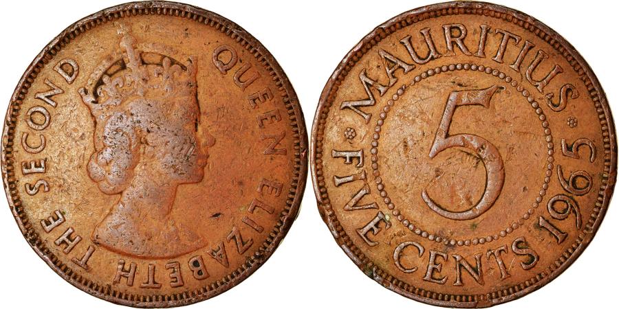 EF 40-45 Coin 1965 #766900 Mauritius Bronze Details about    Elizabeth II KM:34 5 Cents 