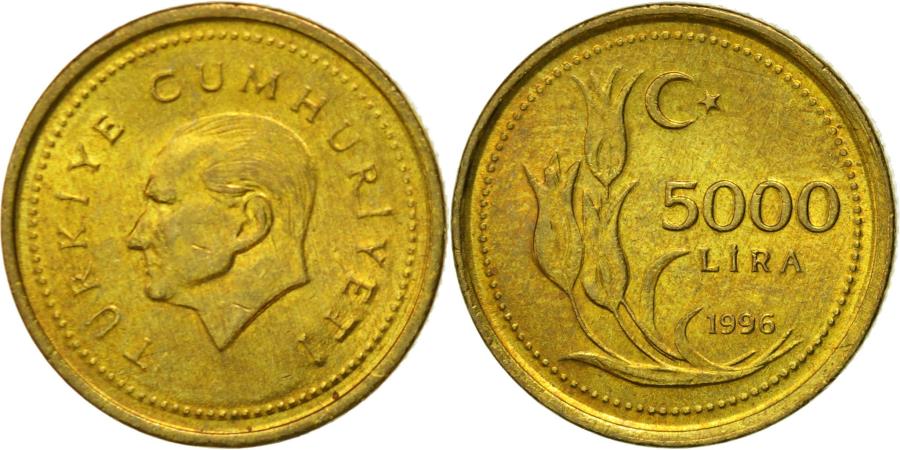 Coin Turkey 5000 Lira 1996 Brass KM 1029 1 Asian And Middle coin-turkey-5000-lira-1996-brass-km-1029-1-asian-and-middle