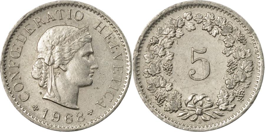 美品】1968 スウェーデン 5FR コイン ヘルヴェティカ 5 FR SWISS