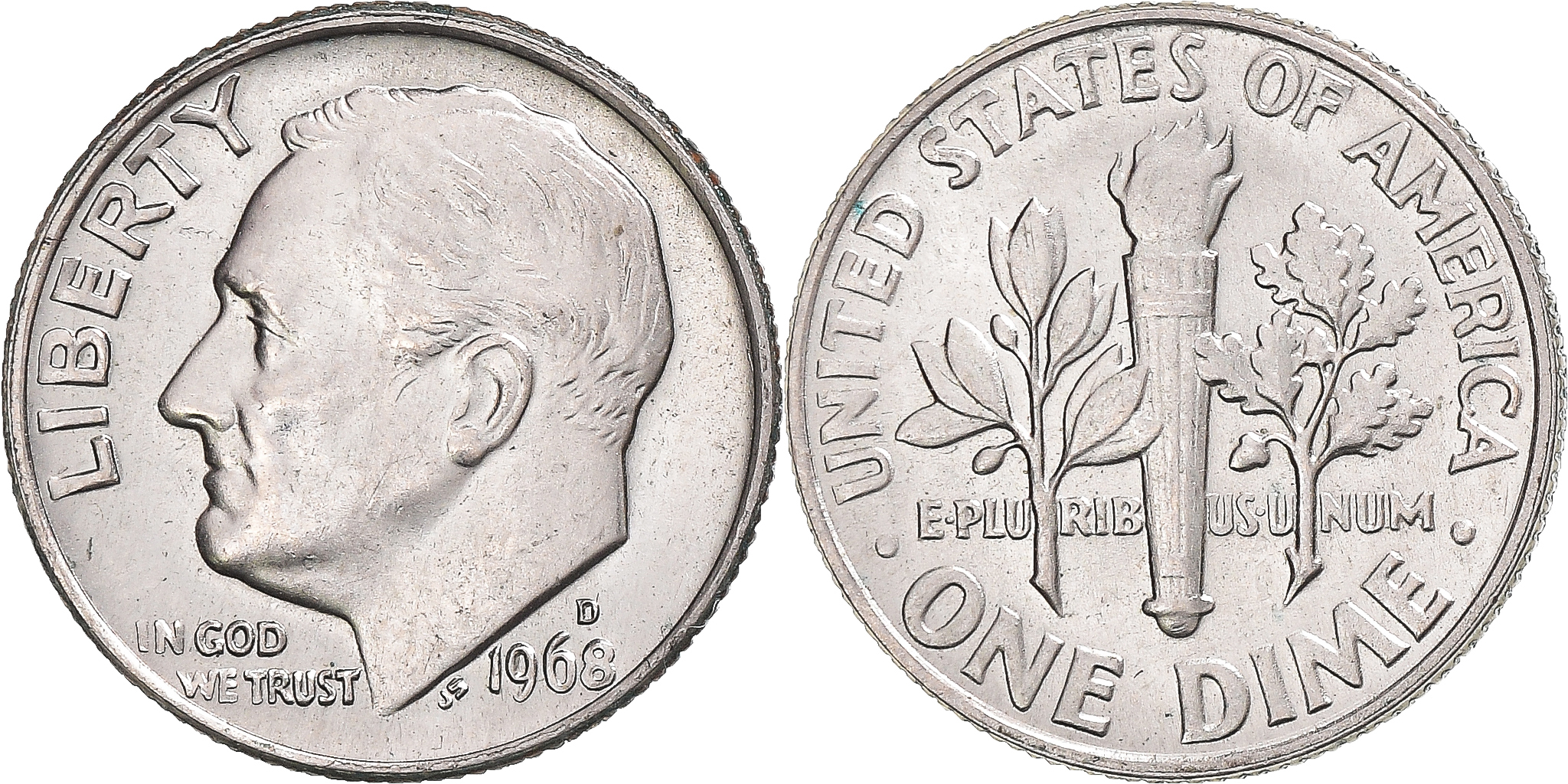 1968 silver shops dime