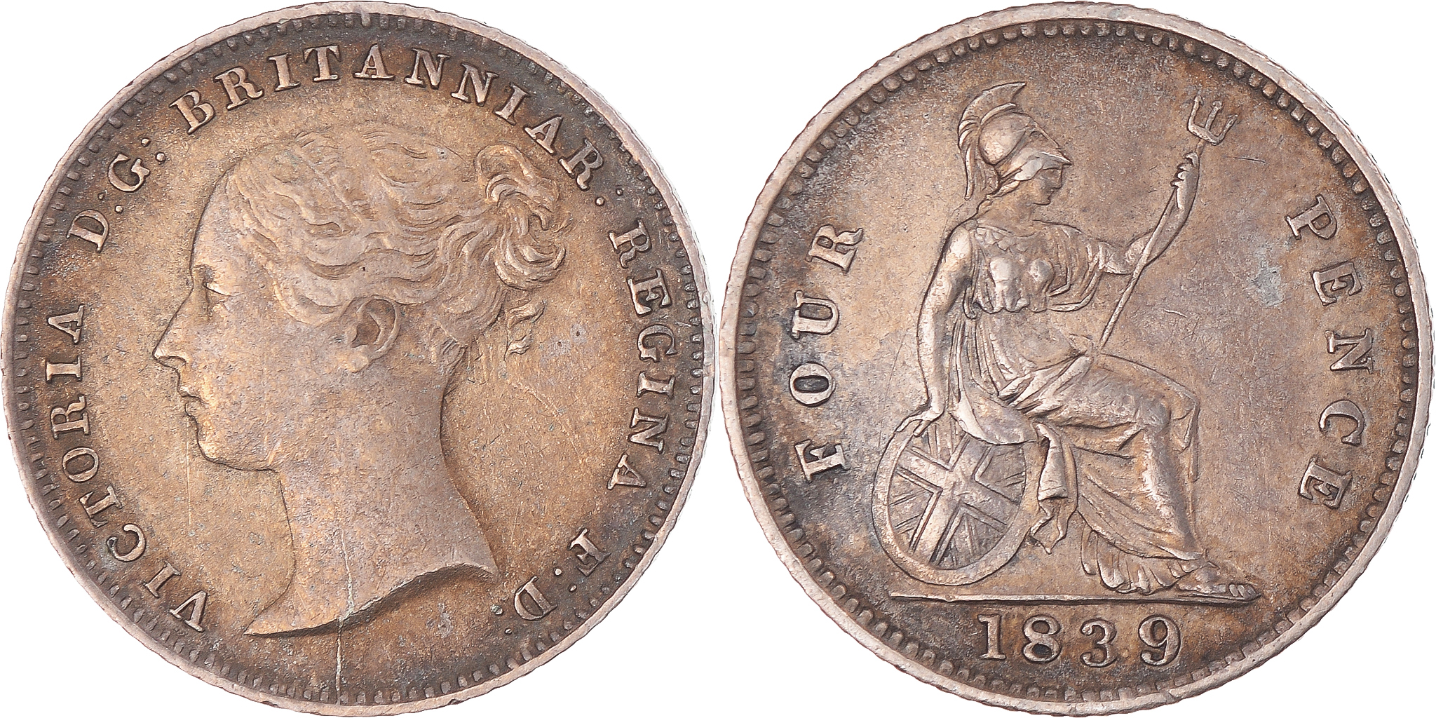 Coin, Great Britain, Victoria, 4 Pence, Groat, 1839, London, , Silver
