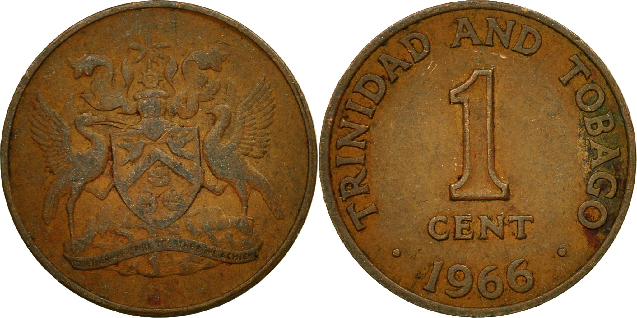 Coin, TRINIDAD & TOBAGO, Cent, 1966, Franklin Mint, , Bronze, KM:1