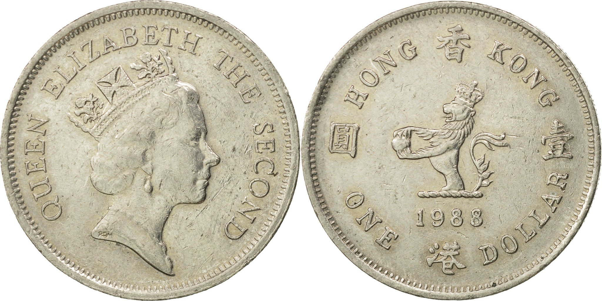 Coin, Hong Kong, Elizabeth II, Dollar, 1988, , Copper-nickel, KM:63