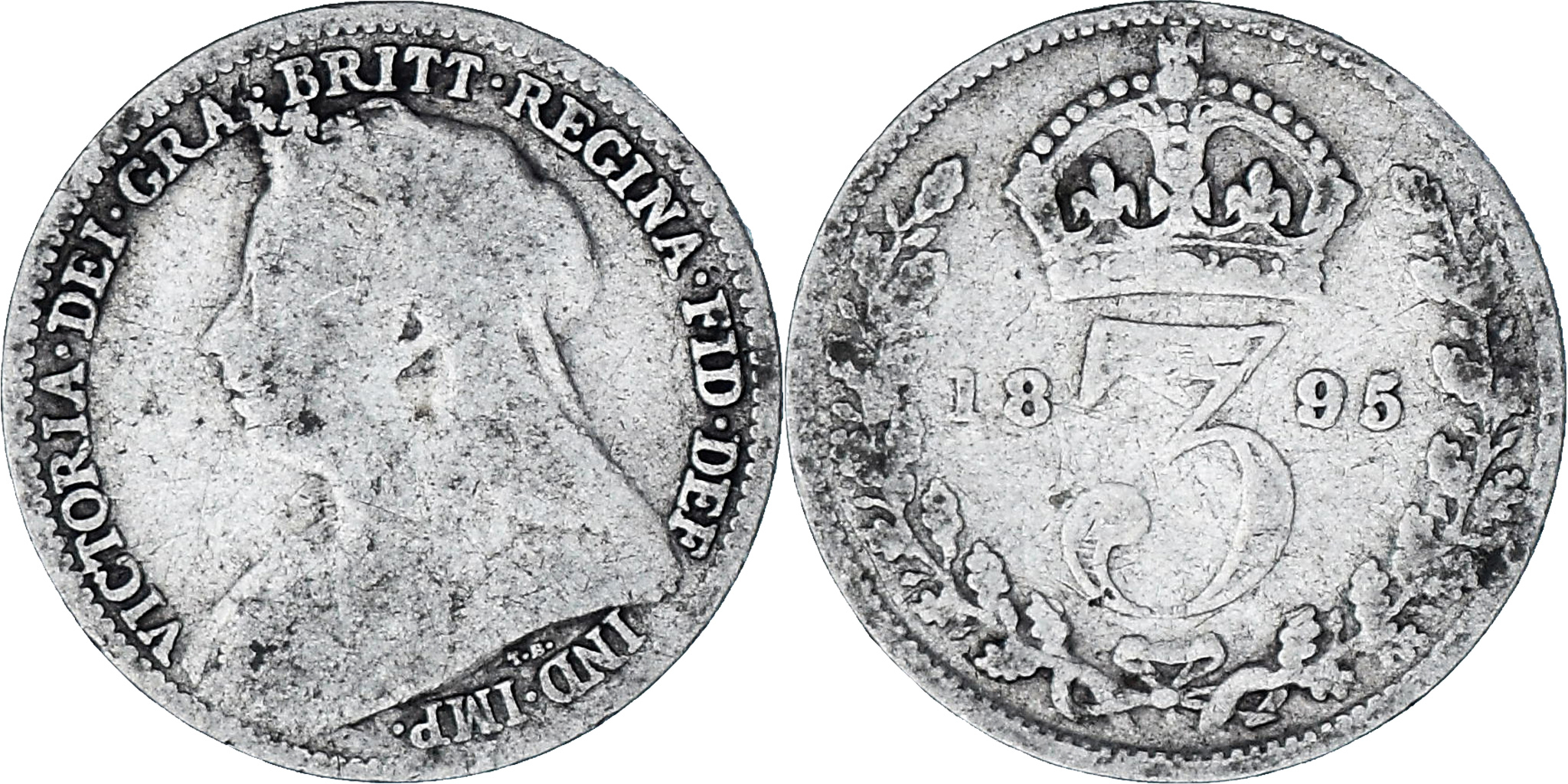 【coins victoria】 Coin, Great Britain, Victoria, 3 Pence, 1895, , Silver, KM:777