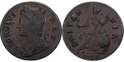 World Coins - United Kingdom, George II, 1/2 Penny, 1739, London, Copper,