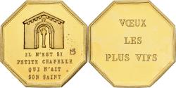 World Coins - France, Token, Amour et Mariage, Voeux, Gilt Bronze, Chapelle,