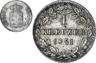 World Coins - Coin, German States, WURTTEMBERG, Wilhelm I, Kreuzer, 1851, , Silver