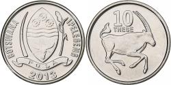 World Coins - Botswana, 10 Thebe, Oryx gazella, 2013, Royal Canadian Mint, Nickel Clad Steel