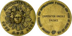 World Coins - France, Medal, Cinquantenaire A.O.C, Coopération Vinicole d'Alsace, 1985